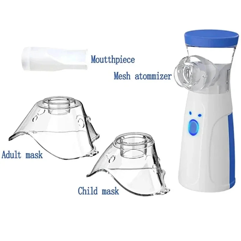 Medical USB Nebulizer - Portable Compressor Sprayer, Handheld for Home, Suits Adults & Children with Cough Inhaler Machine