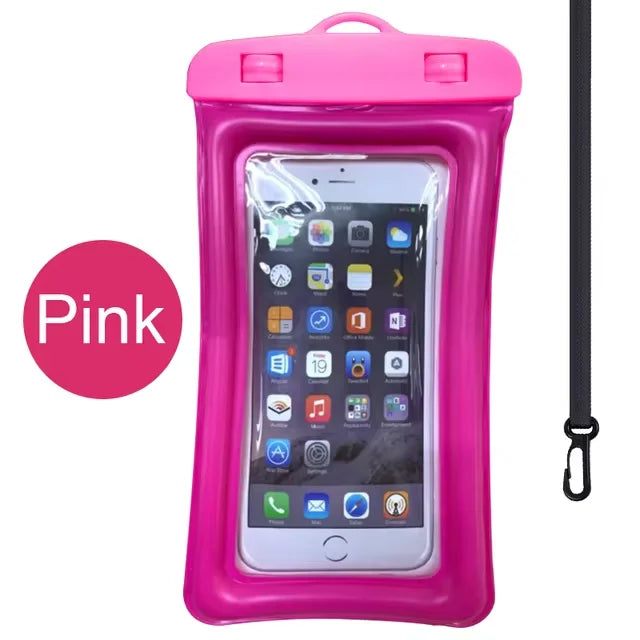 Floating Airbag Waterproof Swimming Bag Phone Case & Strap For iPhone 11 12 13 14 15 Pro Max Samsung S23 S22 Xiaomi Huawei Cover