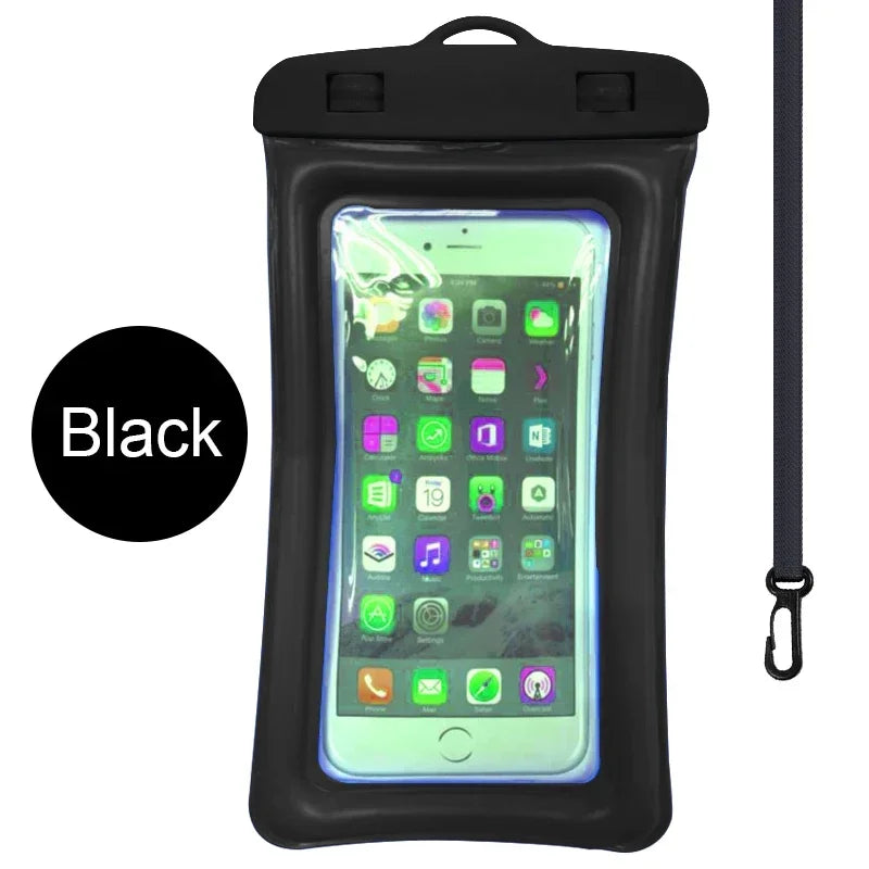 Floating Airbag Waterproof Swimming Bag Phone Case & Strap For iPhone 11 12 13 14 15 Pro Max Samsung S23 S22 Xiaomi Huawei Cover