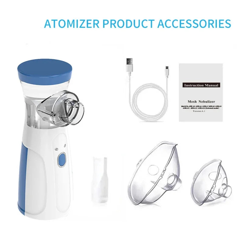 Medical USB Nebulizer - Portable Compressor Sprayer, Handheld for Home, Suits Adults & Children with Cough Inhaler Machine