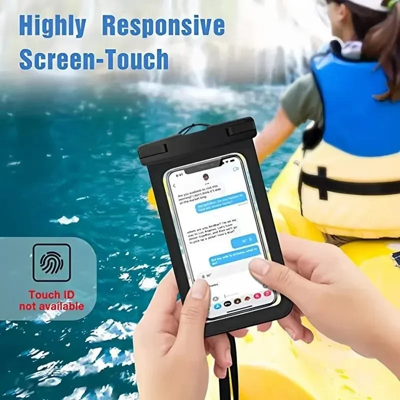 Floating Airbag Waterproof Swimming Bag Phone Case & Strap For iPhone 11 12 13 14 15 Pro Max Samsung S23 S22 Xiaomi Huawei Cover