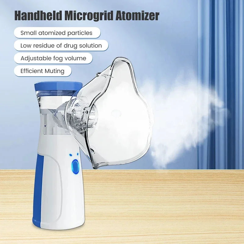 Medical USB Nebulizer - Portable Compressor Sprayer, Handheld for Home, Suits Adults & Children with Cough Inhaler Machine