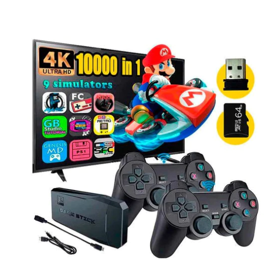 SUPER GAME STICK RETRÔ 4K + 2 CONTROLES [FRETE GRÁTIS]